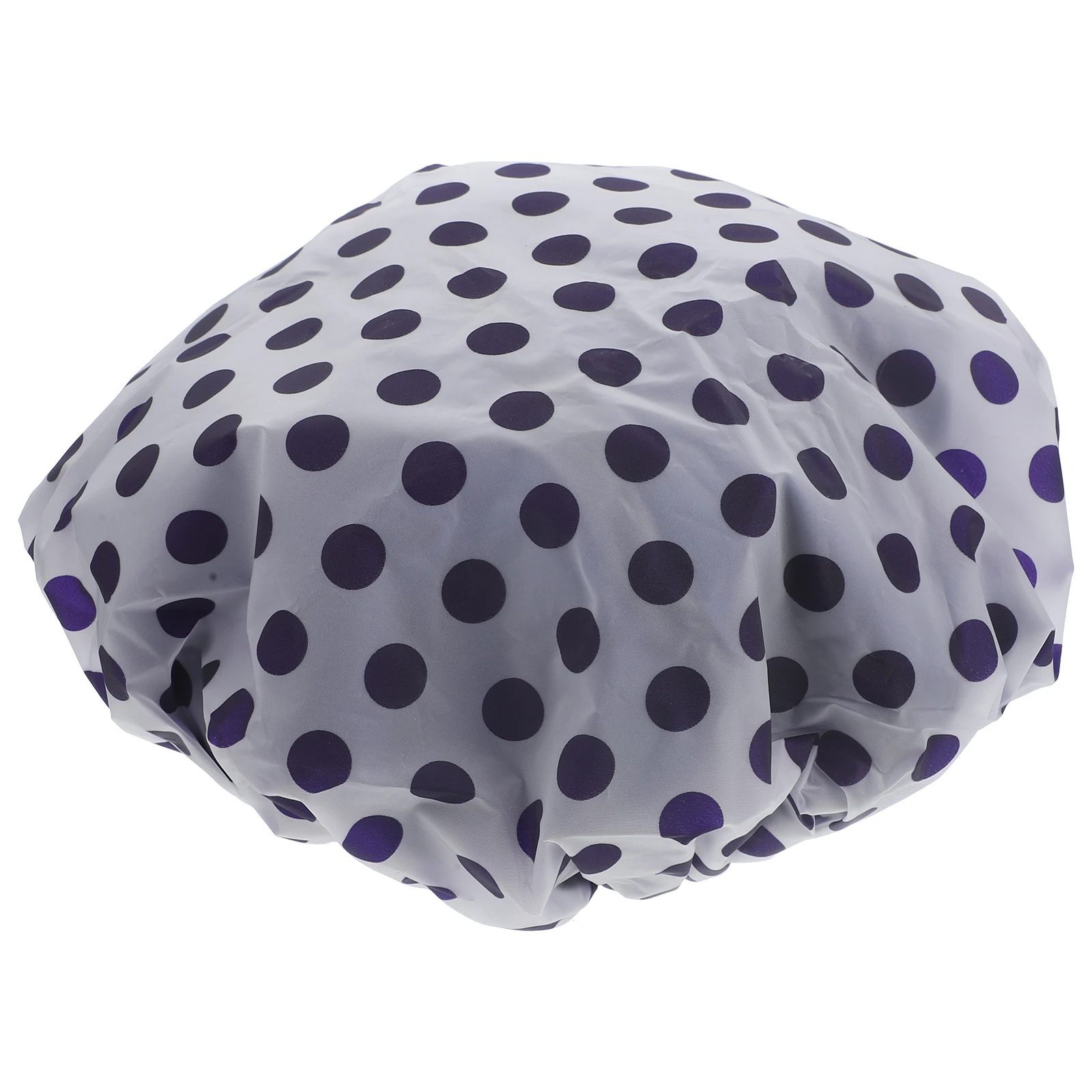 

Waterproof Shower Double Layer Satin Bathing Hood Women Long Hair Purple Reusable Shower Caps For Women Heart Reusable Large