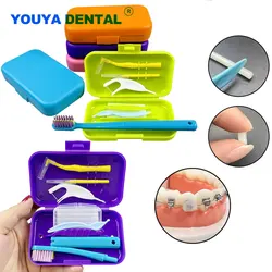 Diş diş fırçası kutusu taşınabilir seyahat ortodontik temizleme seti saklama kutusu Interdental fırça fırça kapağı ağız temizleme bakımı kitleri