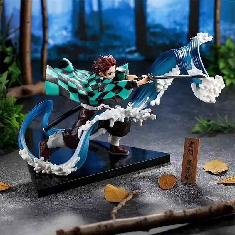 12Cm Hot Anime Demon Slayer/kimetsu No Yaiba Figure Kamado Tanjirou Water Breathing Pvc Action Figures Model Handsome Ornament