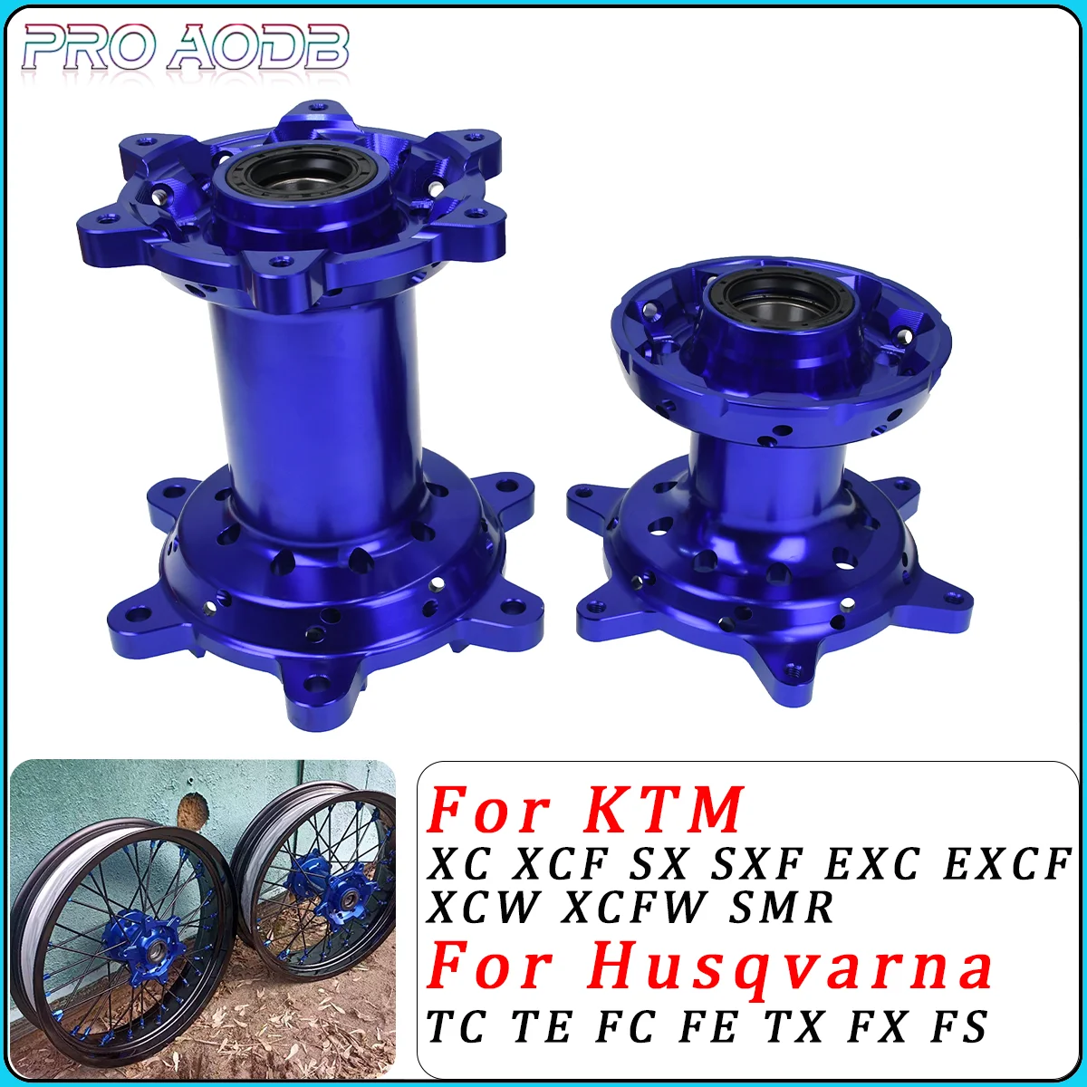 

Motorcycle 36 Holes Front Rear Wheel Hub CNC Aluminum Billet For Husqvarna TC TE FC FE TX FX FS GASGAS EX EC MC 2023 Dirt Bike