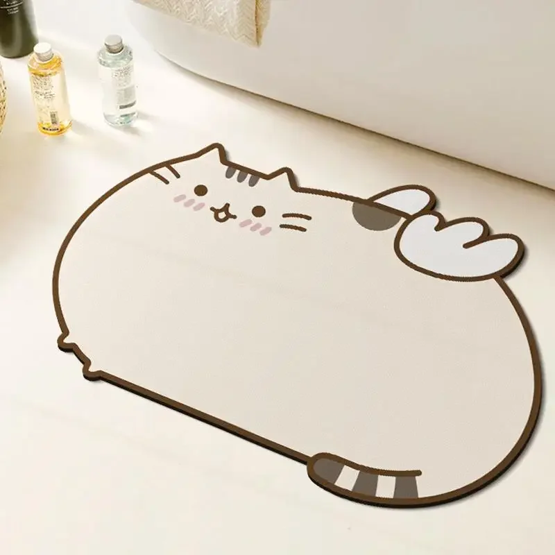 Pusheen Cat Carpet Cartoon Door Absorbent Mat Room Bathroom Non-slip Mat Home Decoration Rug 40x60cm Fashion Household Things