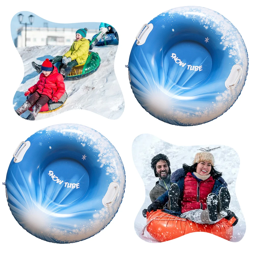 Inflatable Thickened Floated Sled with Handle Floated Skiing Board 80cm Cold-Resistant for Winter Outdoor Sports