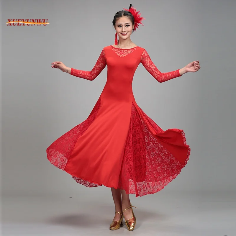 New Modern Dance Dress Ballroom Dance Practice Skirt Waltz Exercise Clothing Square Dance Swing Skirt 070