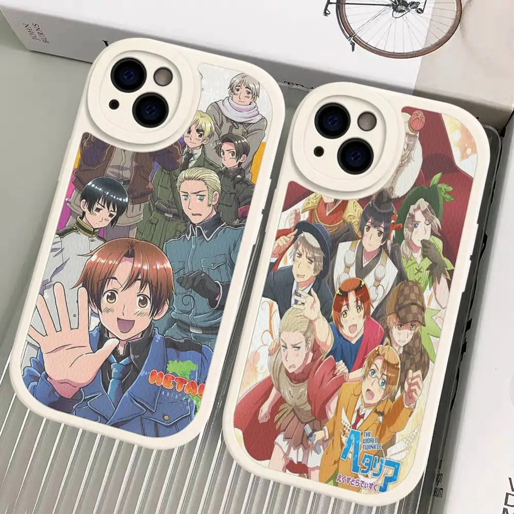 

Cartoon Hetalia Axis Powers Phone Case For IPhone 16 15 14 13 12 11 Pro Max Plus Shockproof Leather Cover