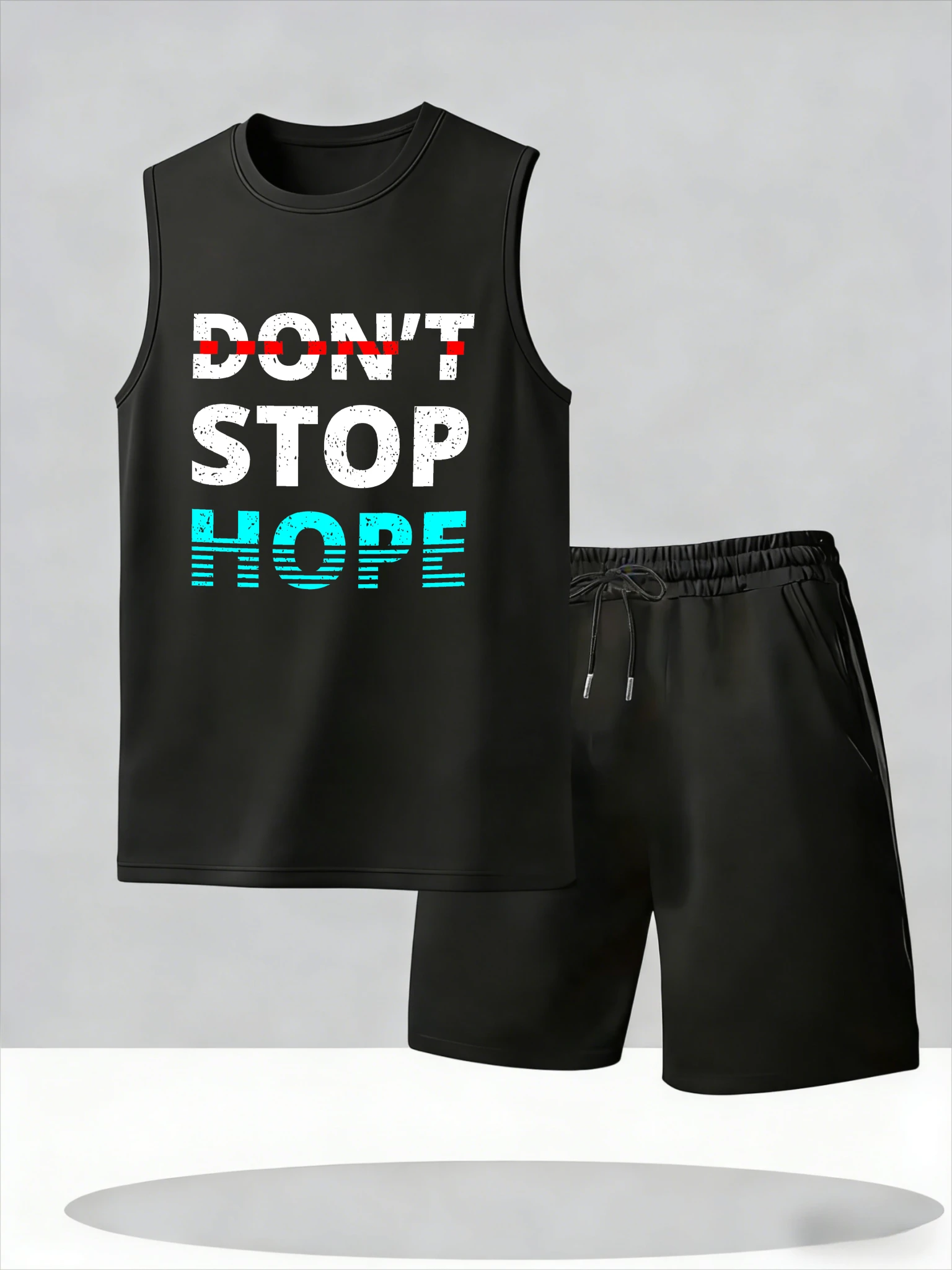 

Men's Tank Top Sets 2026 Summer Thin Quick Dry Sportswear beach Breathable men's sports suit sports crewneck seaside oversize