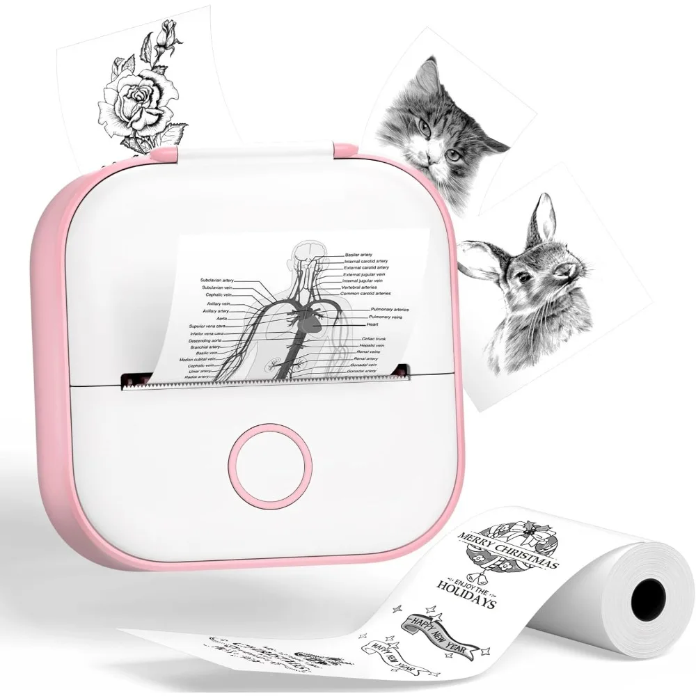 Pocket Mobile Photo Printer T02 Phomemo Portable Mini Sticker Wireless Thermal Printer Inkless for Study Office Home Gift