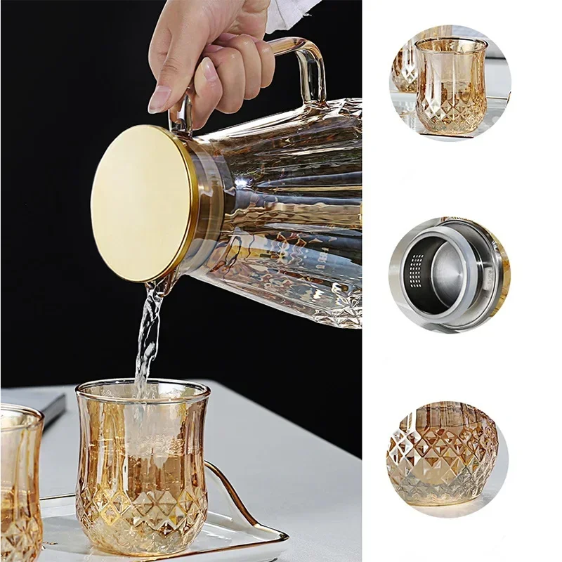 Northern Europe heat-resistant glass teapot,High capacity thickened glass，Can be heated，High-quality home tea set, coffee pot