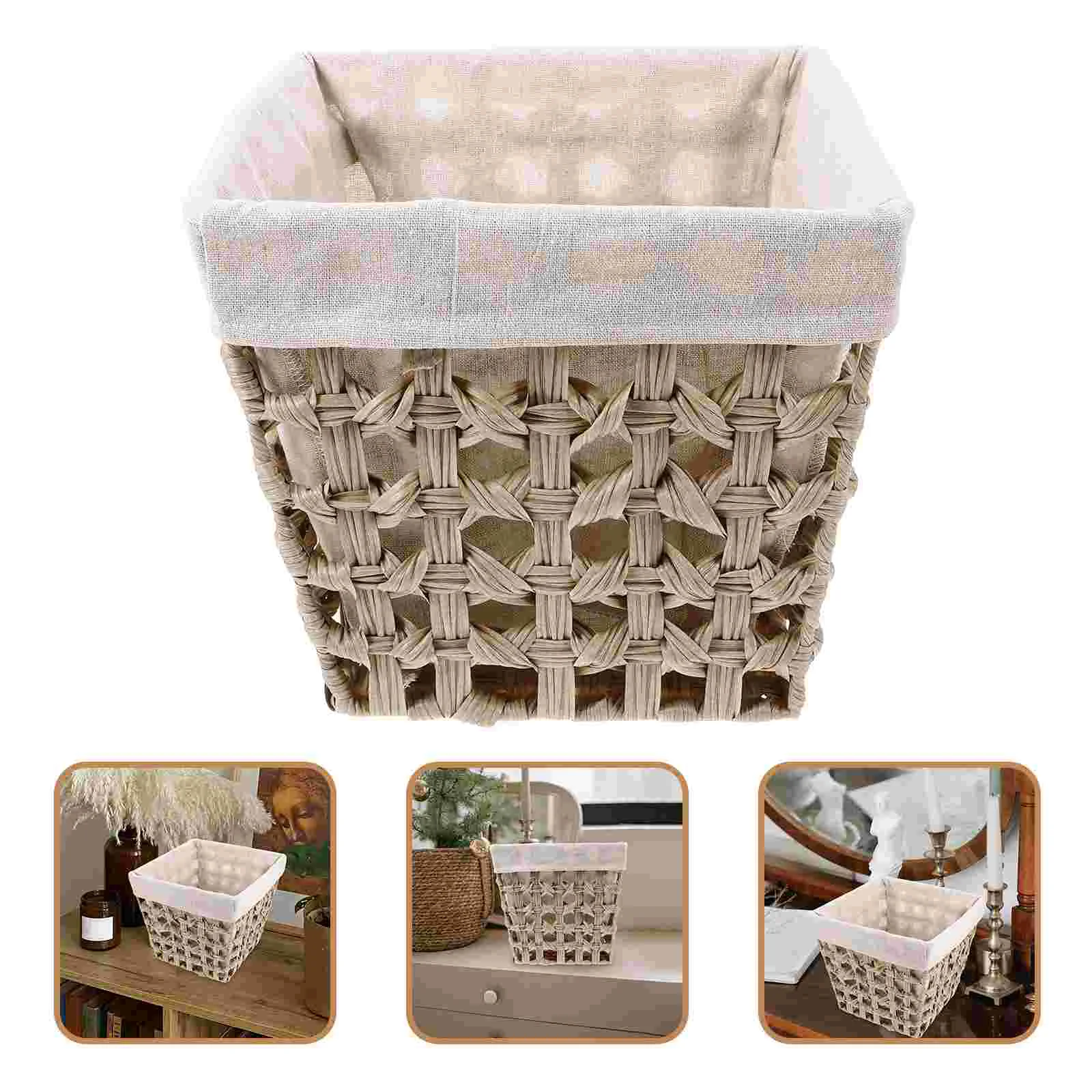 

Clothing Simple Rattan Storage Basket Portable Laundry Rope Baskets for Bathroom