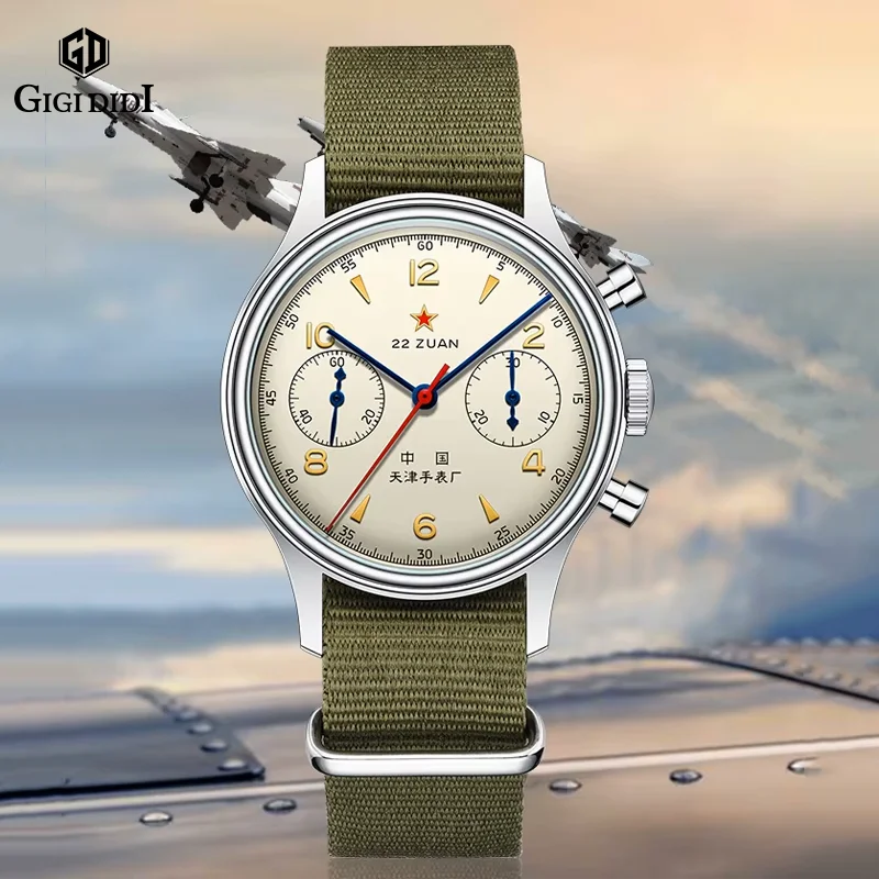 Seagull 1963 Men Watch Manual Mechanical Watches Seagull ST1901 Chronograph Luxury Retro Wristwatch Air Force Replica D304 2024