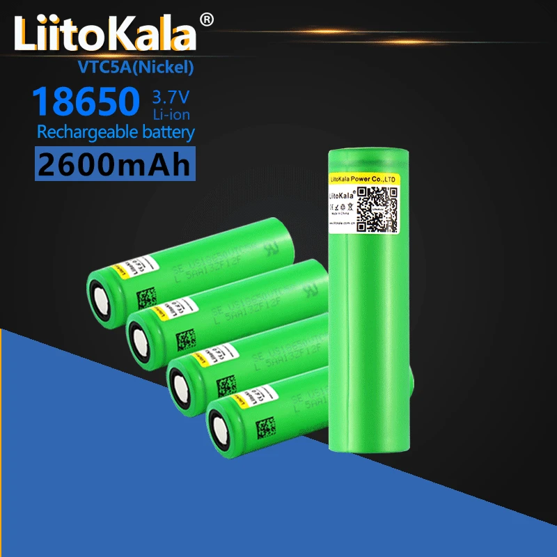 5 sztuk LiitoKala 2600mAh 18650 VTC5A wysoki odpływ 40A 3.7V akumulator litowo-jonowy do latarki elektronarzędzia latarka reflektor