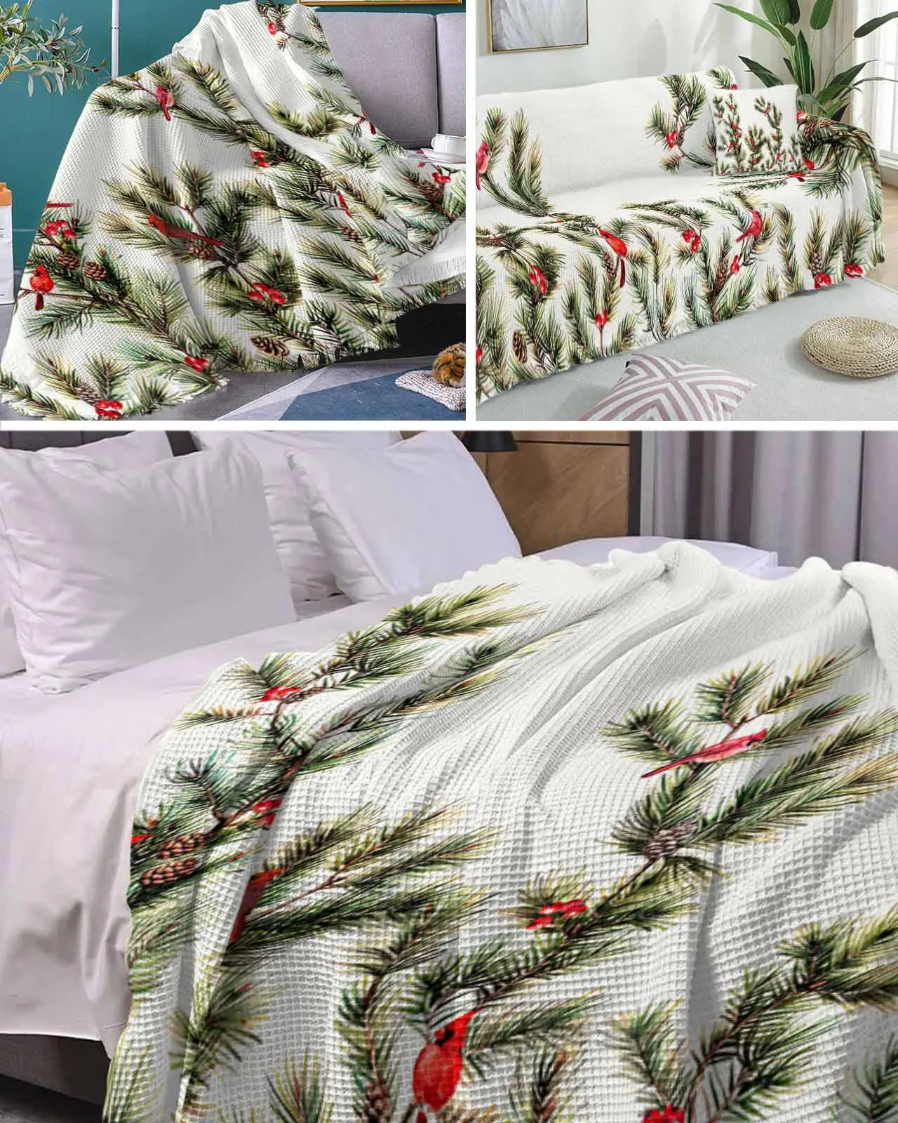 Christmas Pine Needle JamFour Seasons Universal Folding Sofa Cover Dustproof Sofa Cover Sofa Cushion Cover Blanket Customizable