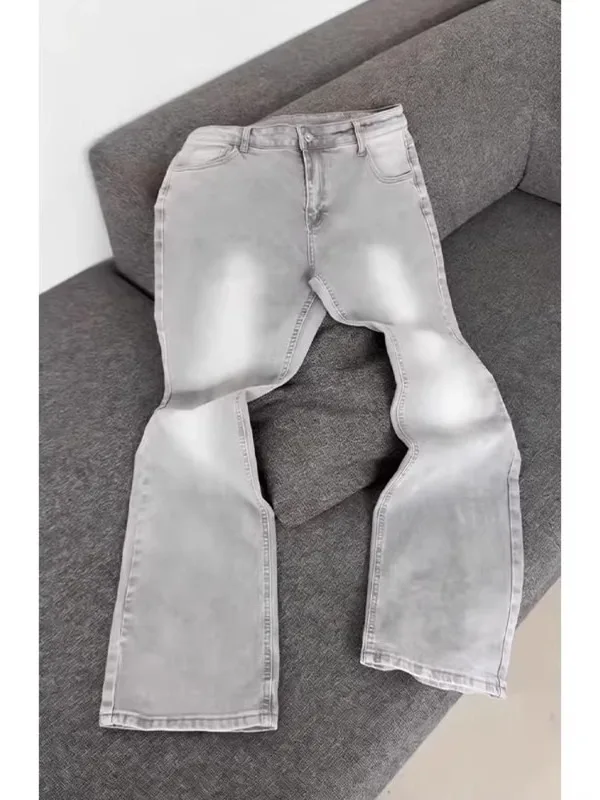 

American Sle Casual Knife Men's Jeans CleanFit High Street Micro Flared Pants Cool Straight Leg Loose Fit Jeans