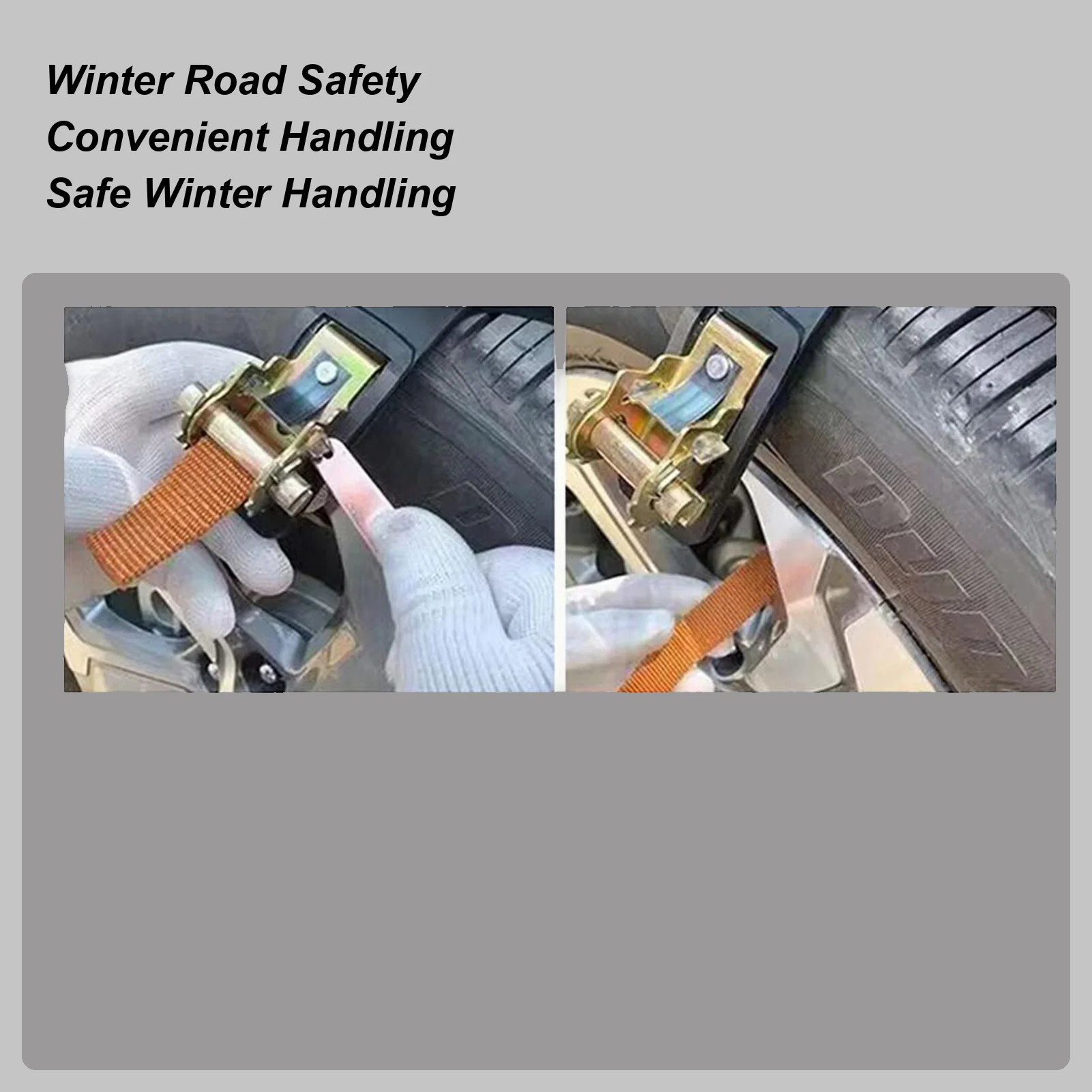 Snow Chains 8 Piece Auto Tyre Traction Grips Adjustable Snow Tire Chains For Suv Truck Pickup Van Sedans 6.5-9.65in Winter