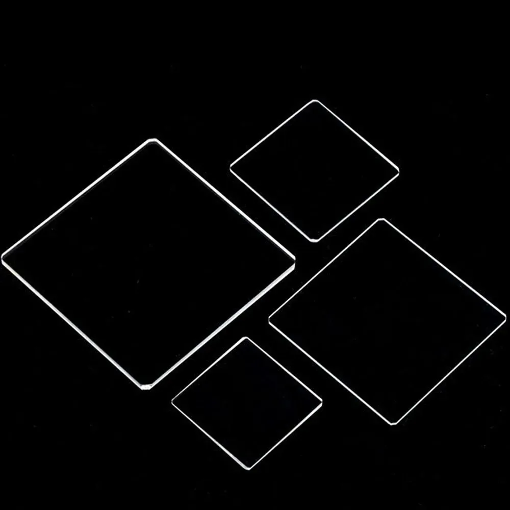 0.1mm  0.2mm 0.5mmQuartz Glass Optical High Temperature Resistant Ultra thin Square Rectangular Circular Disc UV