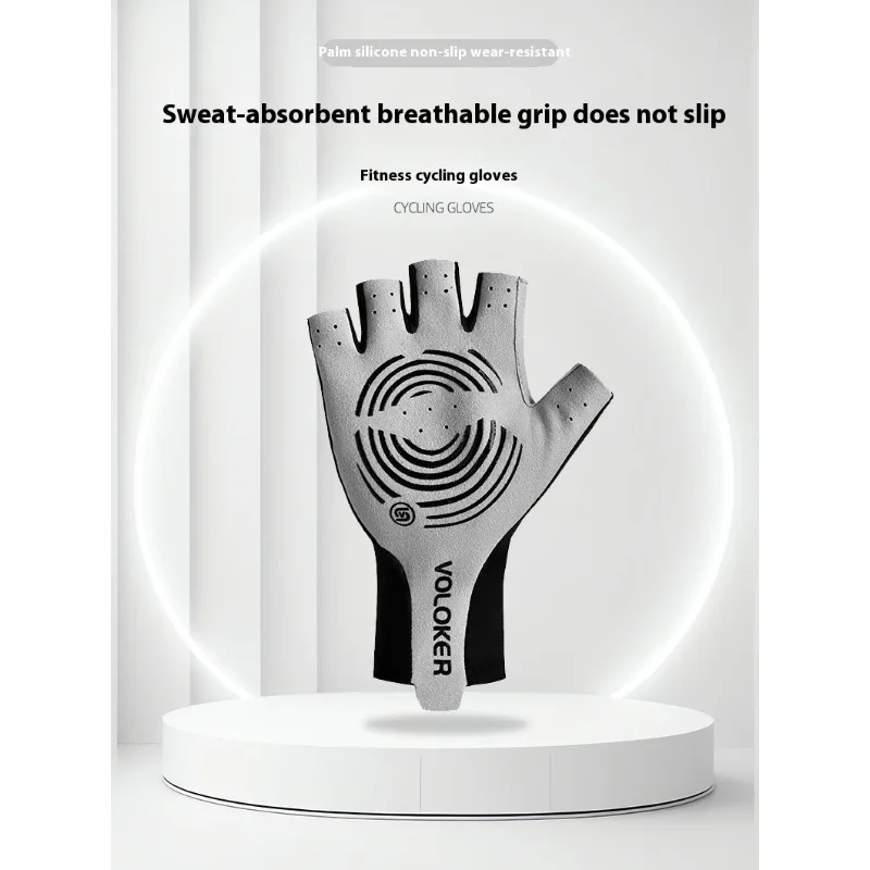 Guanti da ciclismo senza dita da donna Protezione UV Traspirante Antiscivolo Ciclismo Fitness Pesca all'aperto Raffreddamento sottile Assorbimento dell'umidità