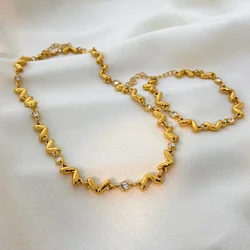 Melon seed CZ stone chain necklaces stainless steel necklaces for women minimalist simple stainless steel jewelry new in 2024