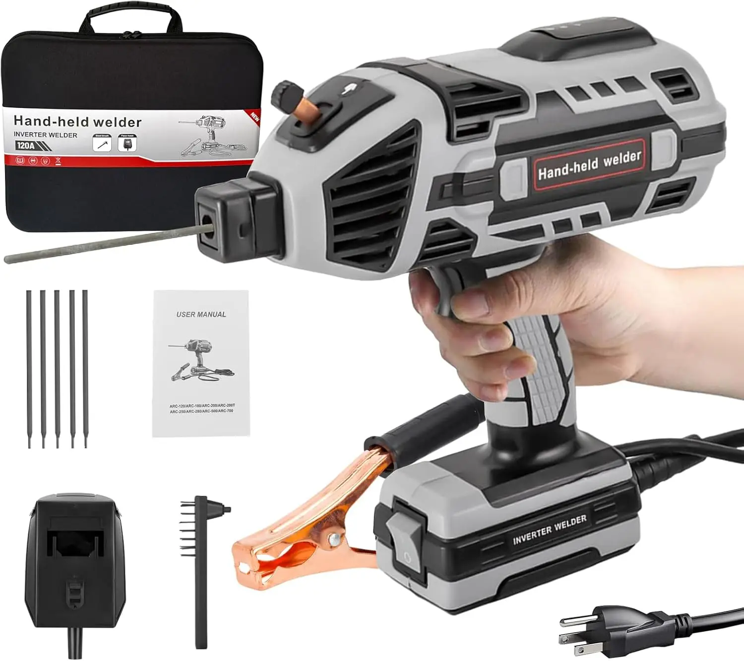 

Портативный инверторный сварочный аппарат IGBT с регулируемым током, в комплекте с электродами и сумкой для инструментов для DIY и ремонта