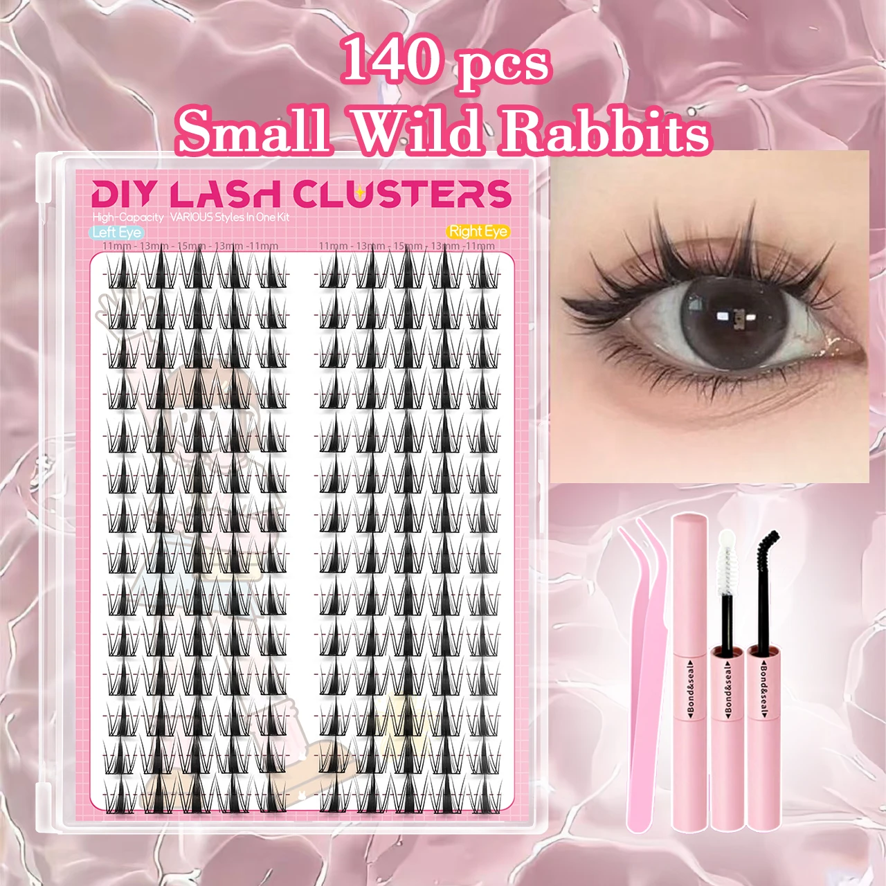 Kit de extensión de pestañas postizas de estilo coreano de 140 grupos: perfecto para maquillaje de cosplay y ojos de gato largos y finos naturales.