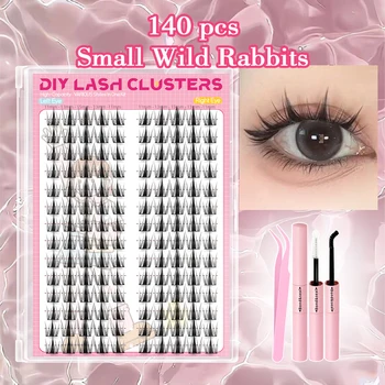 140 Cluster Korean-Style False Lash Extension Kit – Perfect for Cosplay Makeup & Natural…