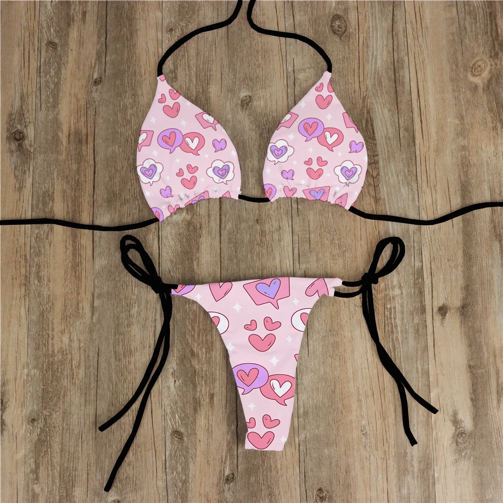 Pink Swimsuit Bikini Women Multi Style Sexy High Leg Thong Swimwear Bikinis 2023 New Female 2 Piece Bathing Suit Beachwear