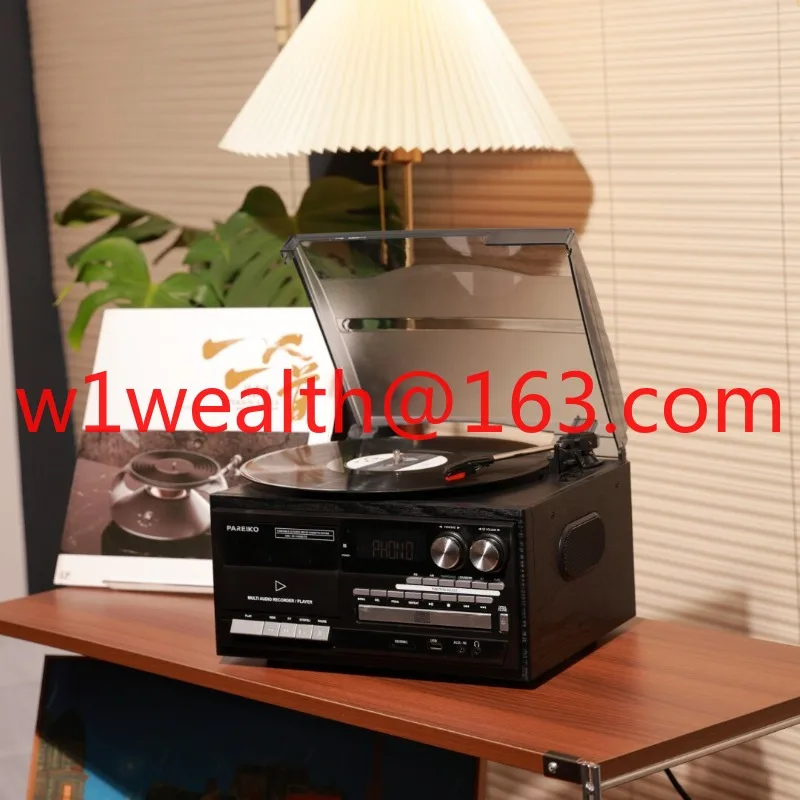 LP retro vinyl record player, multi-functional CD tape, Bluetooth integrated American-Taiwanese light luxury small electric audi