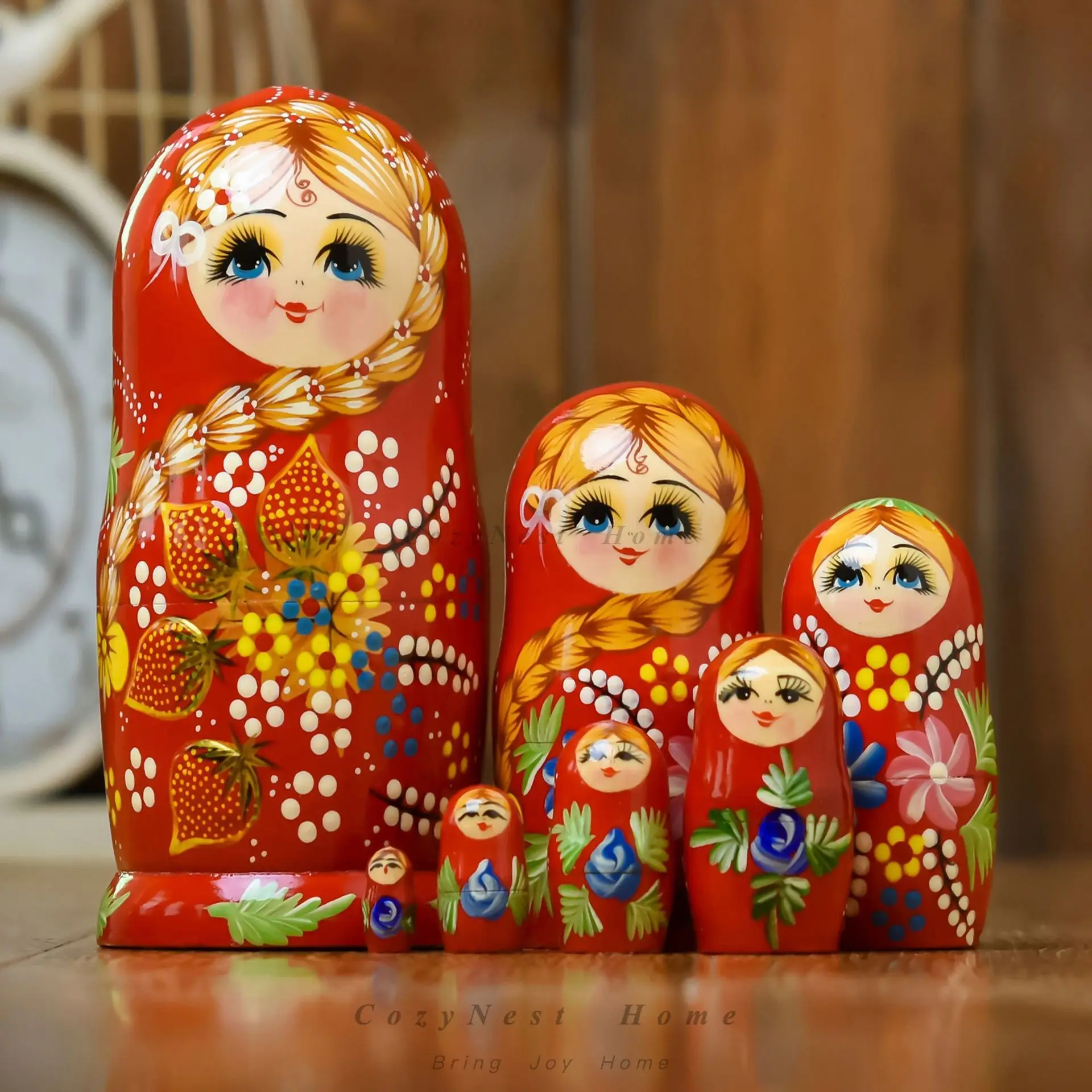7-layer air-dried linden nesting dolls tourist souvenirs wooden ornaments
