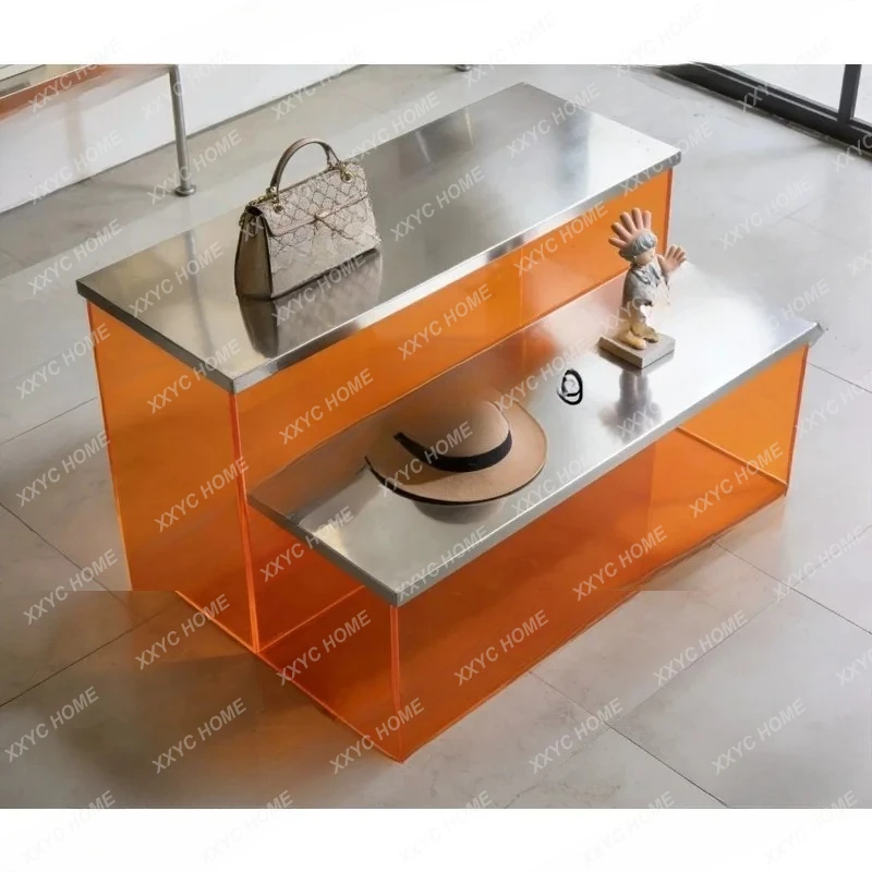 

Simple modern light luxury stainless steel acrylic storage table, display table