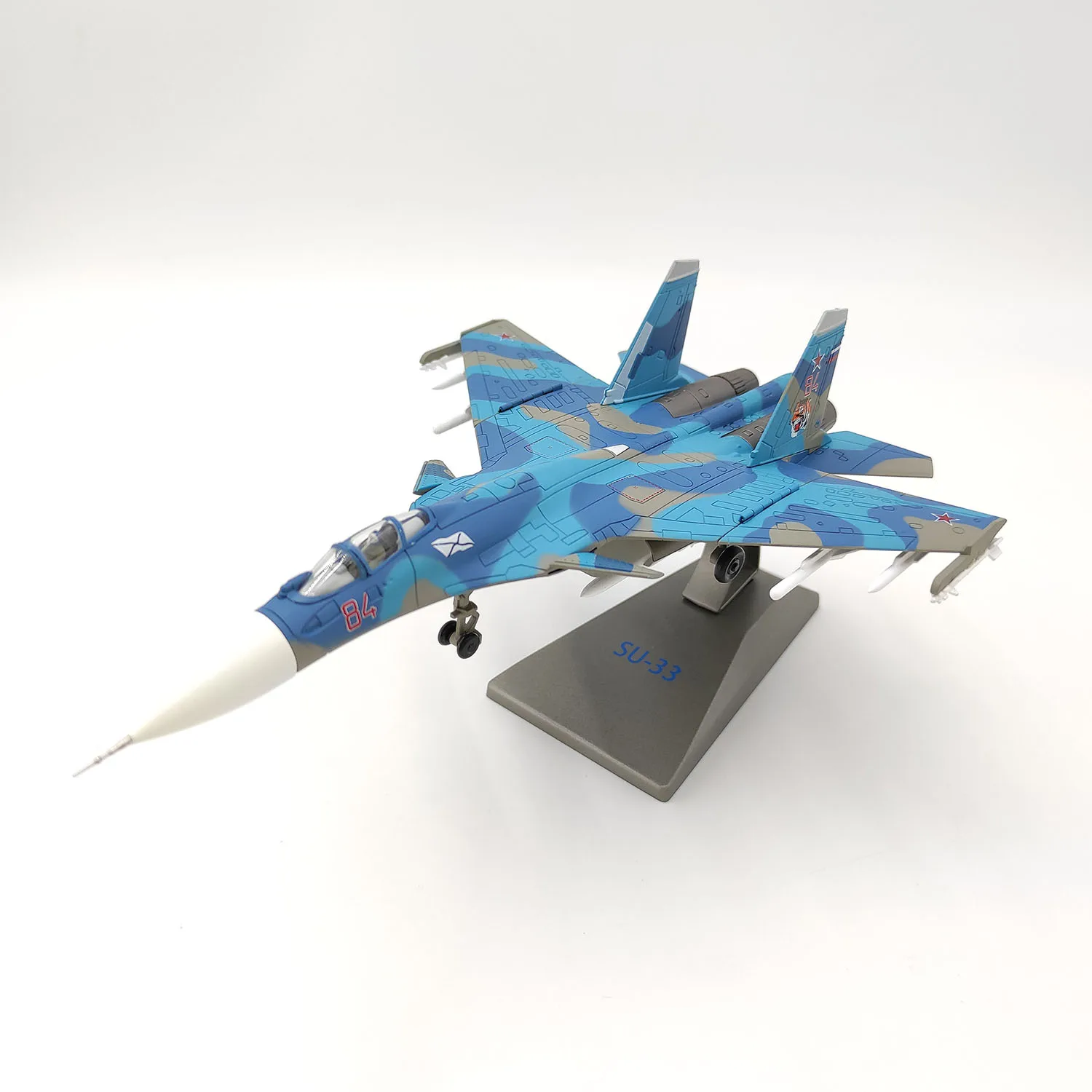 Diecast 1/100 Scale Russian Navy SU-33 Carrier-based Fighter SU-33 Alloy Aircraft Model Collectible Toy Gift Souvenir Display