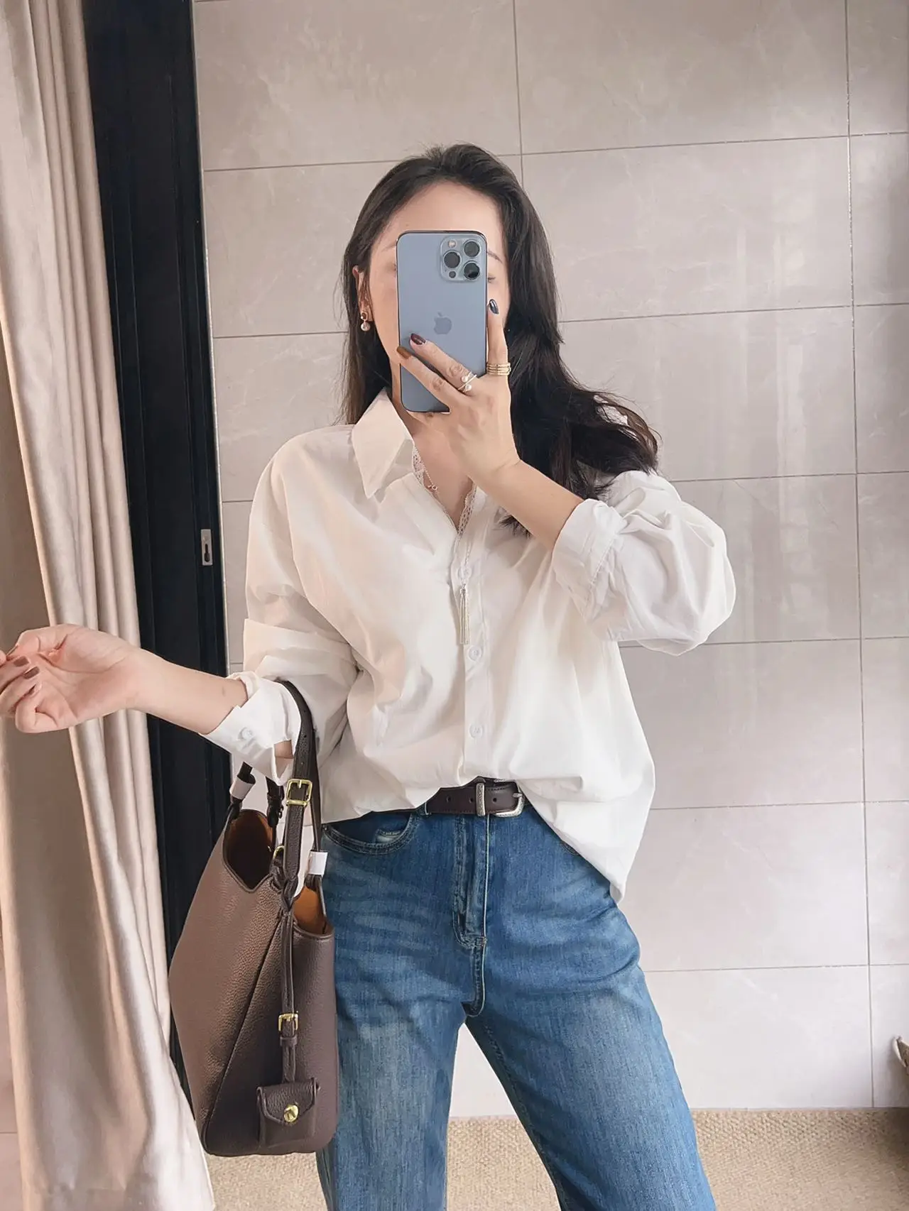 

Romantic Lace Collar Loose Fit Pure Cotton White Shirt for Women Princess Style Spring Summer Slimming French Style Shirt