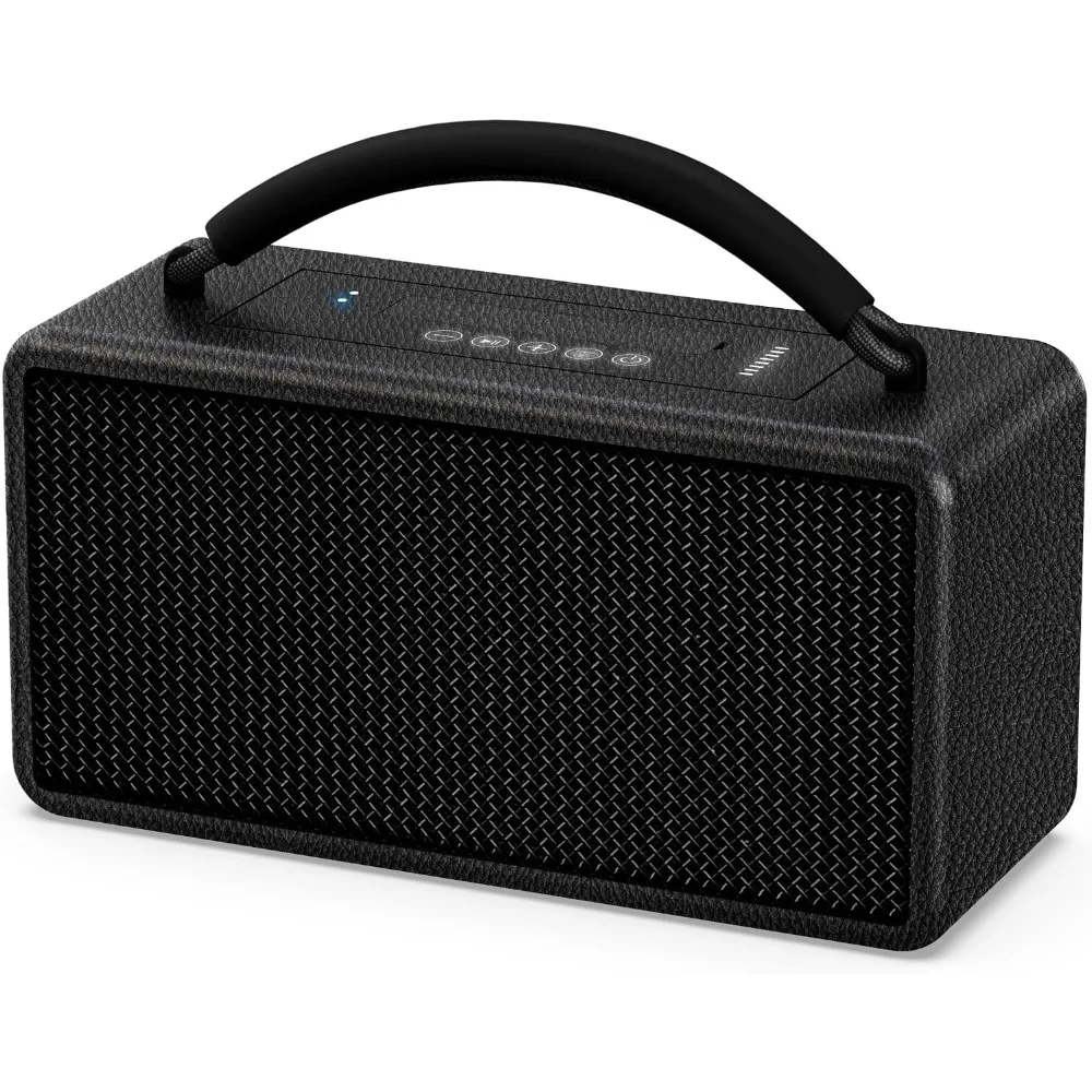 

Portable Bluetooth Speaker： 80W (Peak), 20H Playtime, Wireless Big Wood Boombox with Deep Bass, Subwoofer, TWS, Large, Loud Spe