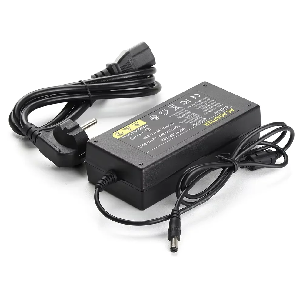 Techage 52V 2.5A DVR NVR Power Adapter AC 100-240V PoE Surveillance Recorder Power Supply Wall Charger 5.41mm EU/US/AU/UK Plug
