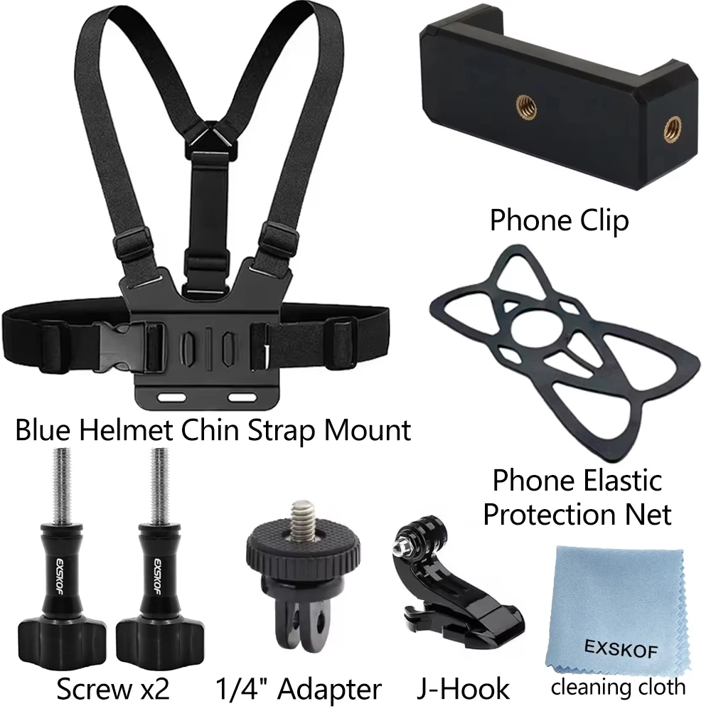 Alles-in-één actiecamera-accessoireset Hoofdband Borstband Mount Verstelbaar voor GoPro Hero Telefoon Osmo SJCAM AKASO insta360 - afbeelding 1