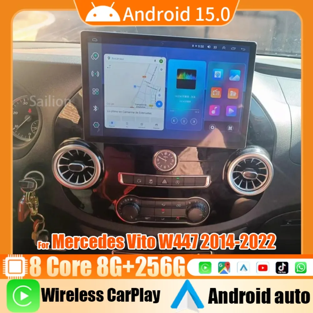 

Android15 13.1 Inch For Mercedes Vito W447 2014-2022 Car Radio Multimedia Video Player Intelligent Systems AutoRadio CarPlay 4G