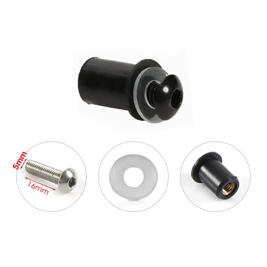 10 Pcs Aluminum Windshield Bolts 5mm With Hexagonal Motorcycle