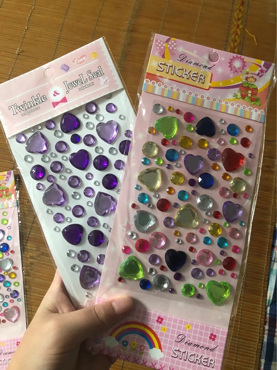 

Mixed Size 3D Heart Love Gem Stickers For Diamond Acrylic Crystal Sticker DIY Three-dimensional Rhinestone For student