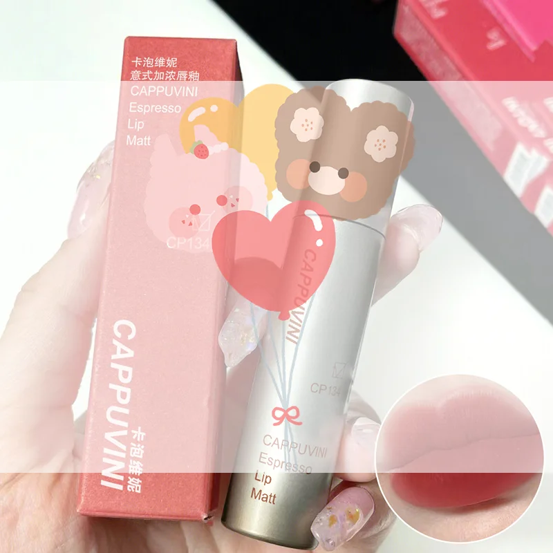 Mini tubo plateado, brillo de labios de niebla mate de terciopelo individual, taza antiadherente resistente al agua, esmalte de labios a prueba de manchas, lápiz labial líquido que no se decolora