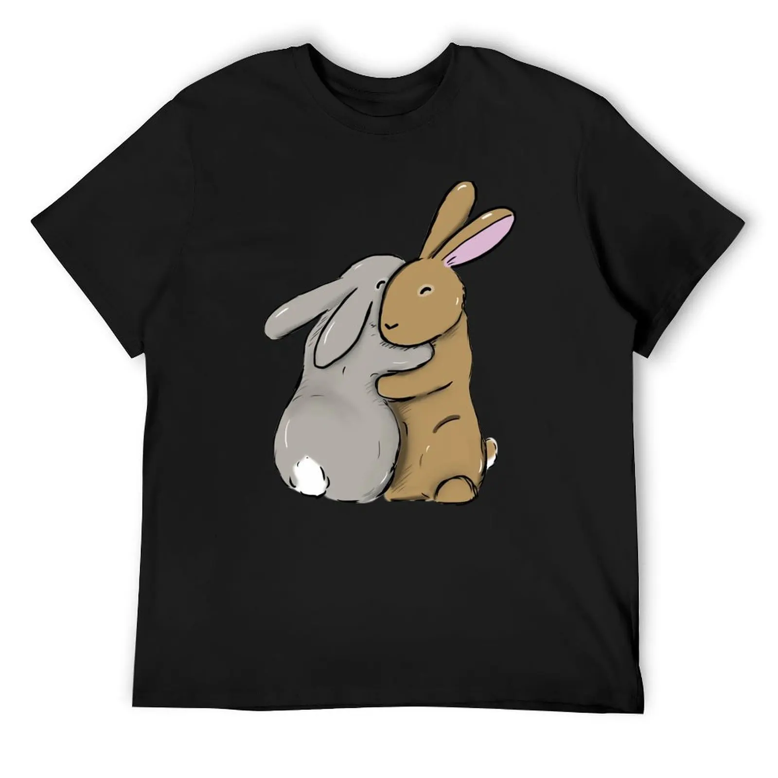 

Bunny hugs T-Shirt blue lock summer tops summer 2025 summer shirt black t shirts for men