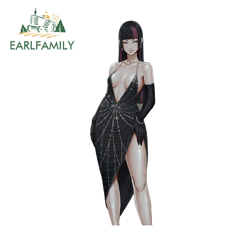 EARLFAMILY 13cm X 4.1cm for Juri Evening Dress Car Stickers Fashionable Personality Car Accessories Decals Occlusion Scratch