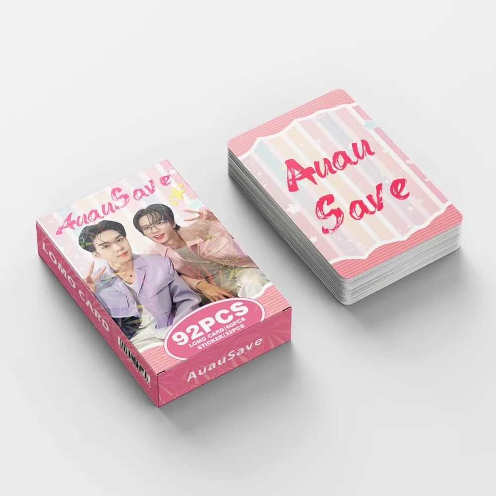 مجموعة بطاقات 92 قطعة من تايلاند ستار AuauSave LOMO - دراما CP Auau وحفظ بطاقات الصور المجسمة مع الملصقات #4