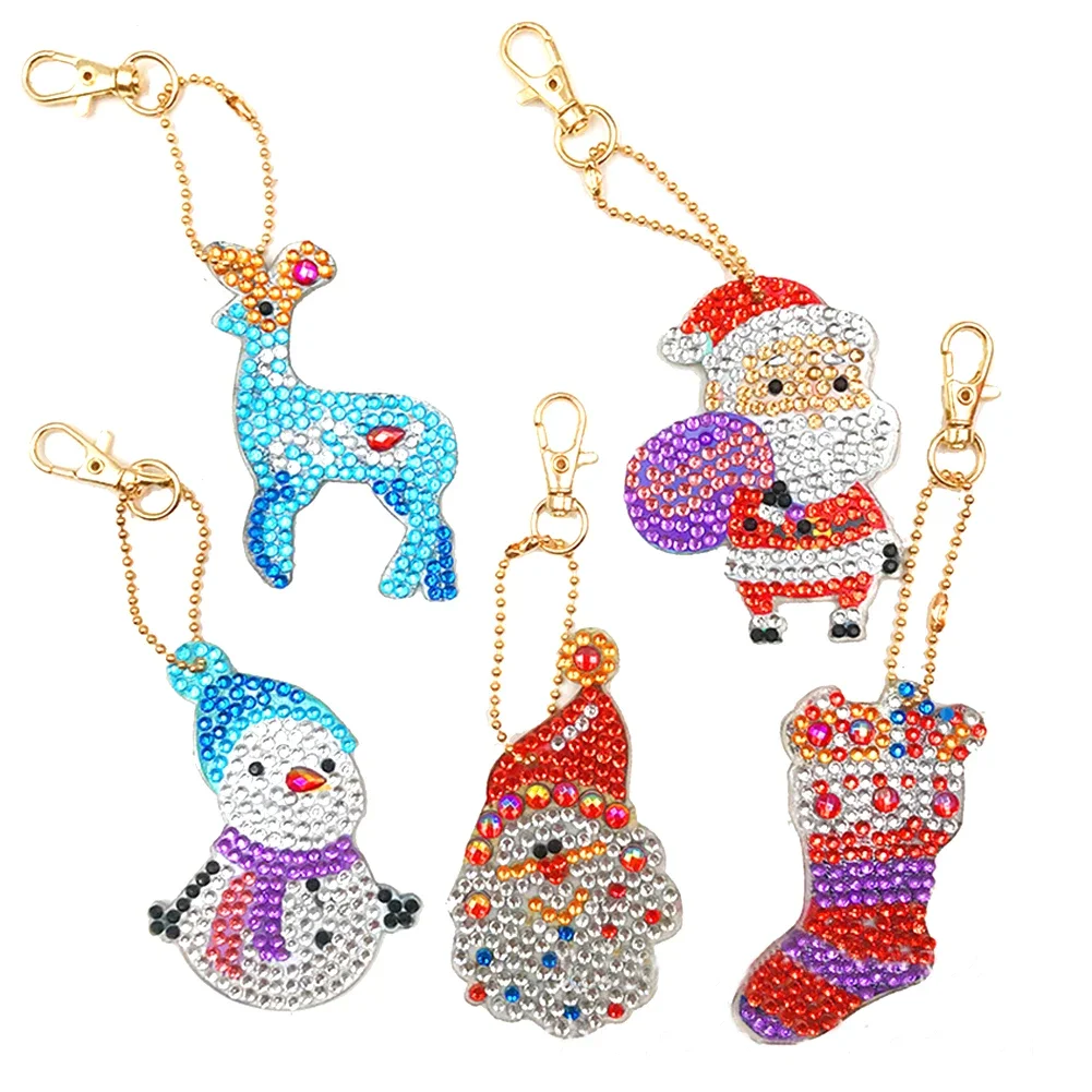 

DIY Diamond Paint Keychain Keyring Art Craft Christmas Decoration DIY Project Embellish Your Keys with Glittering Diamonds