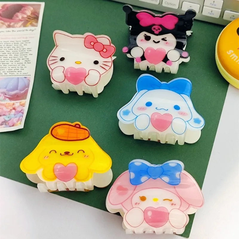 

Sanrio Anime Cartoon Cute Student Hair Clip Girl Hair Clip Melody Hello Kitty Kuromi Children Hair Accessories Birthday Gift