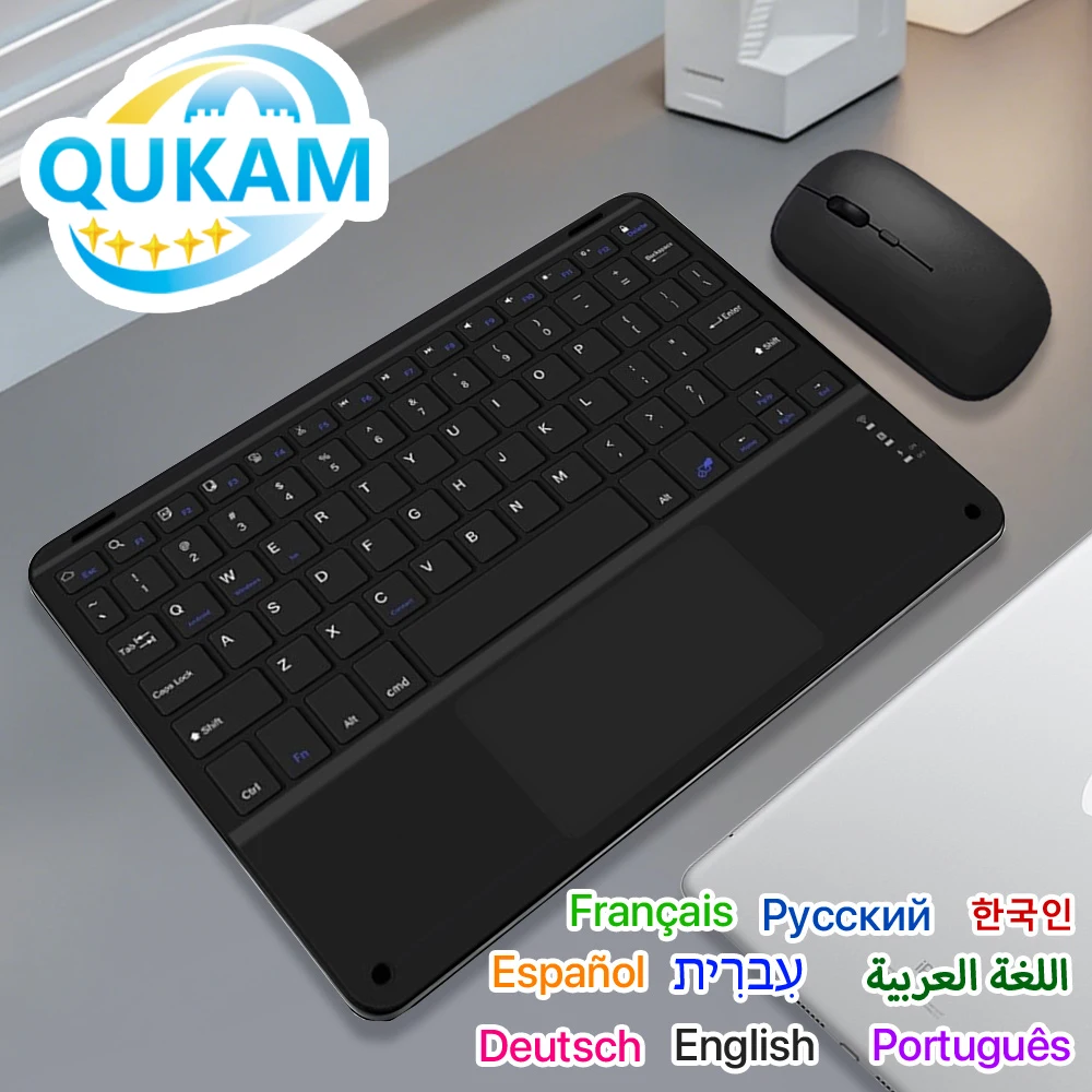 

Новинка 2025 года, тонкая бесшумная сенсорная клавиатура с мышью, беспроводная Bluetooth-перезаряжаемая для iPad, ноутбука, телефона, мини-клавиатура с несколькими устройствами