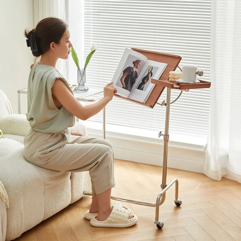 Movable coffee table, piano score stand, solid wood corner table, small cart, storage rack, living room by the sofa