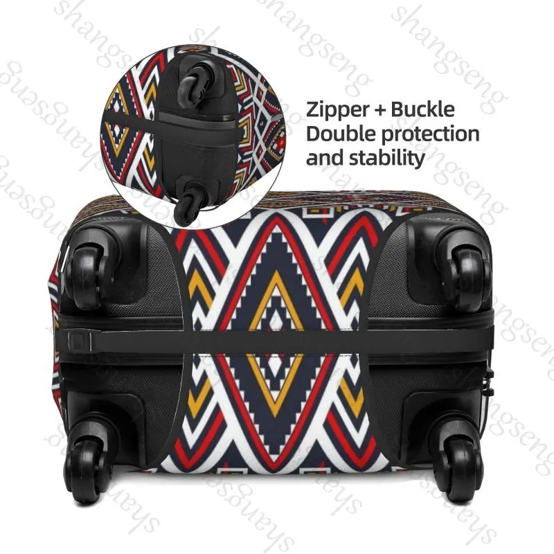 Seamless ethnic tribal pattern Thick Elastic Luggage Protective Cover Zipper Suit For Bag Suitcase Covers Trolley Cover Travel