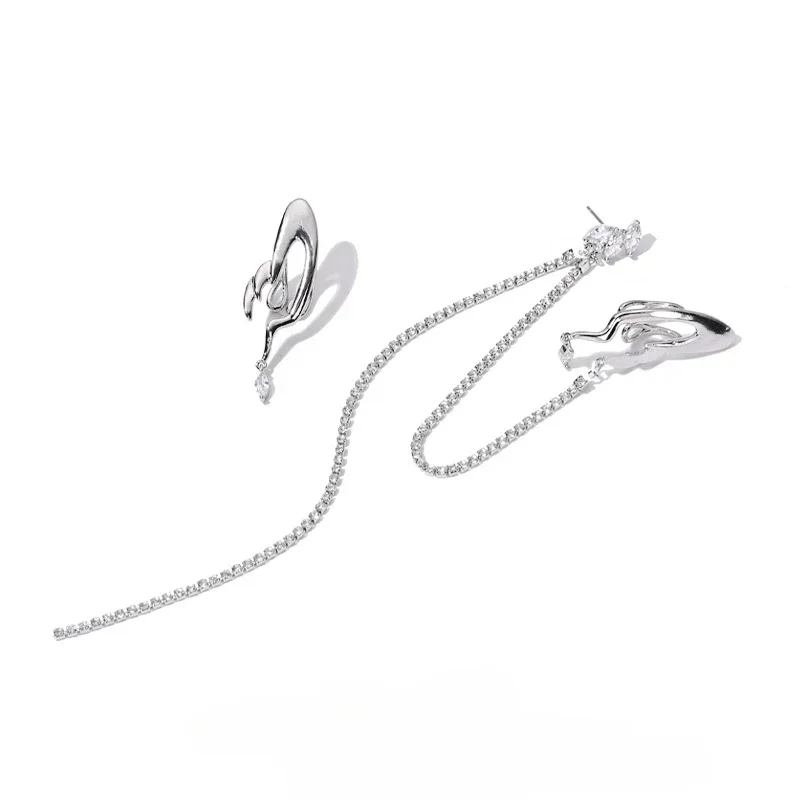 Asymmetrical design elf earrings earbone clips earrings integrated unique personality exaggeration