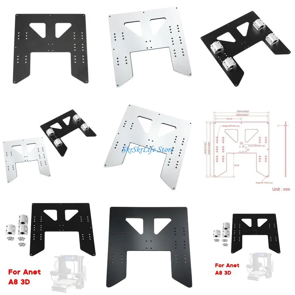 

E65E Upgrade Y Carriage Anodized Aluminum Plate Hotbed Support For Anet Printers