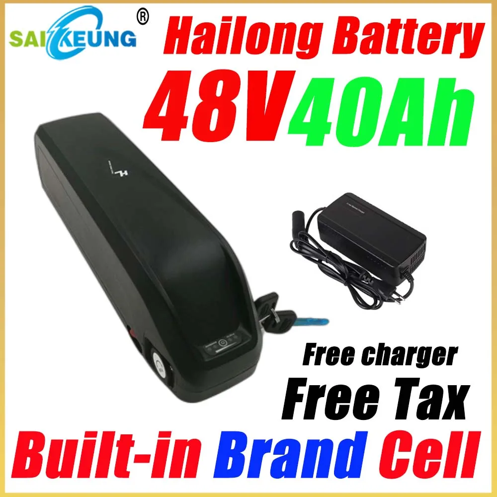 

13s5p 48v 40ah Battery 18650 Lithium Pack 48v Hailong Bike 1000w for Electric Bicycle Batterie Akku Accu 20 30ah 50ah 500-2000w