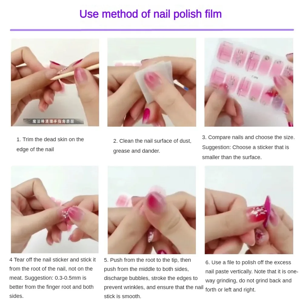 2/3PCS Manicure Foot Stickers Process Nail Polish Film Toenail Design Cute Design Nail Supplies And Manicure Tools