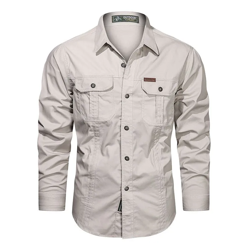 Wiosenne jesienne koszule męskie z długim rękawem Casual bawełniana koszula wysokiej jakości Camisa Militar Overshirt odzież marki bluzki outdoorowe