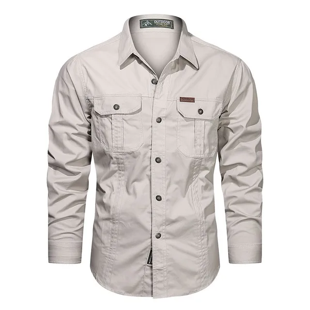 Wiosenne jesienne koszule męskie z długim rękawem Casual bawełniana koszula wysokiej jakości Camisa Militar Overshirt odzież marki bluzki outdoorowe